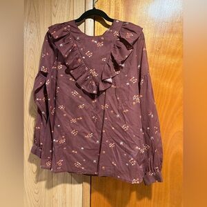 Warm Shop Floral Ruffled Blouse